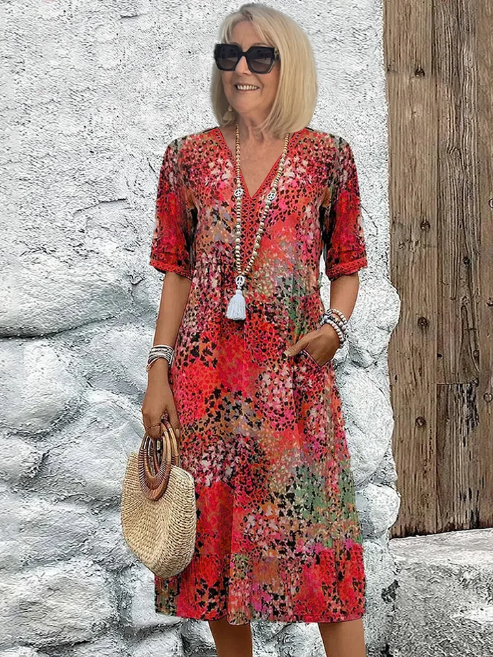 Tanya - Colorful Midi Dress For Women