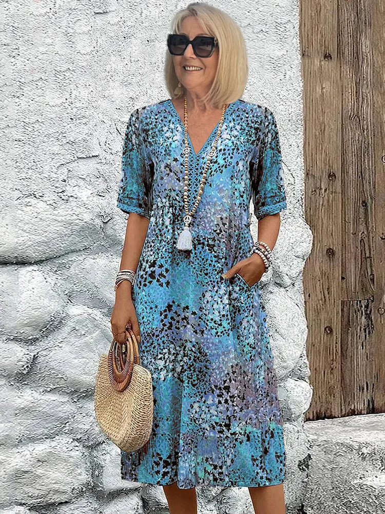 Tanya - Colorful Midi Dress For Women