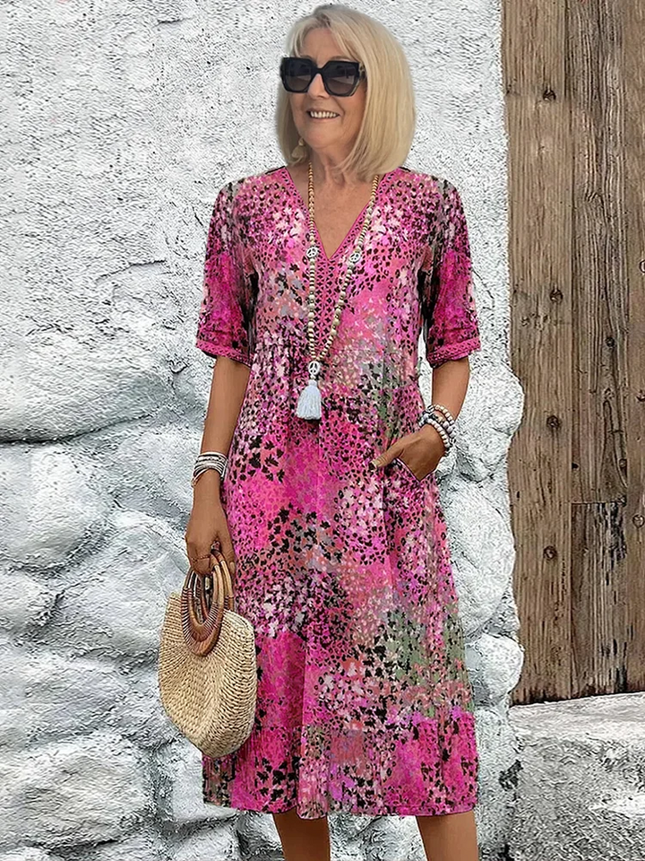 Tanya - Colorful Midi Dress For Women