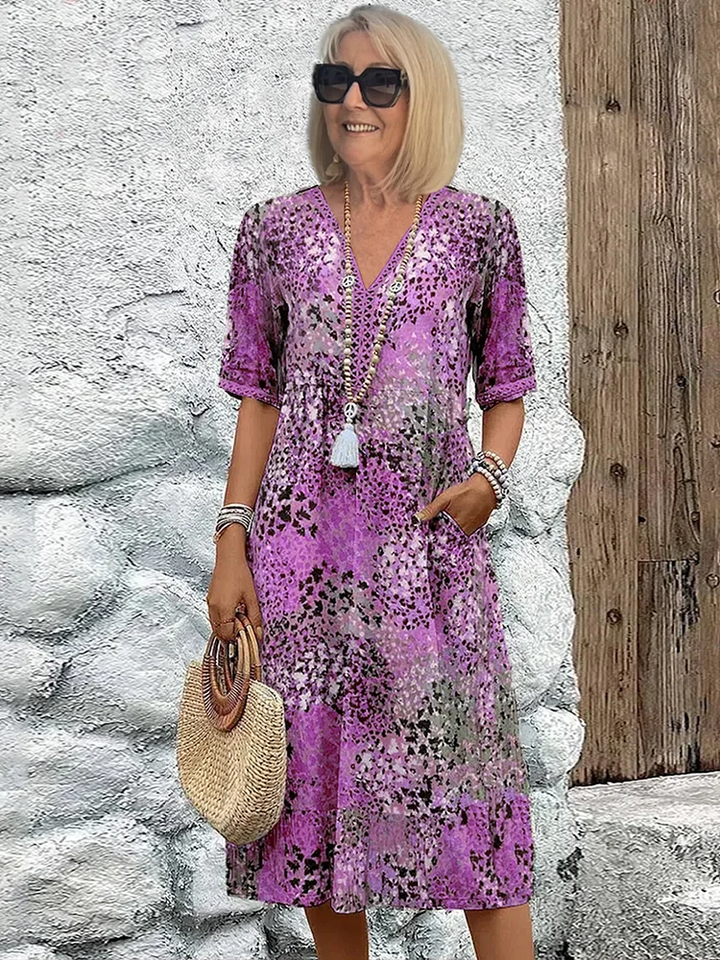 Tanya - Colorful Midi Dress For Women