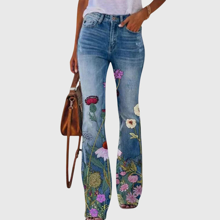 Cloe - Women Pants With Flowers
