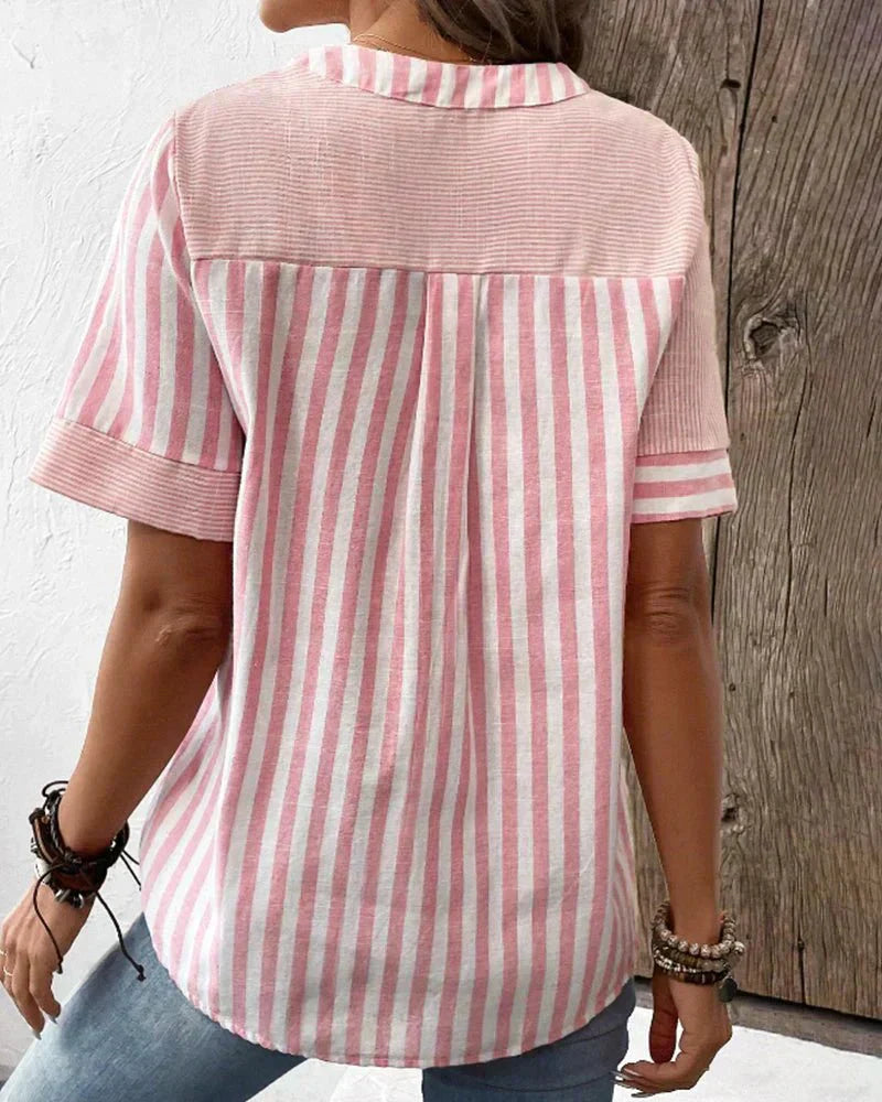 Monroe - Soft Striped Spring Blouse