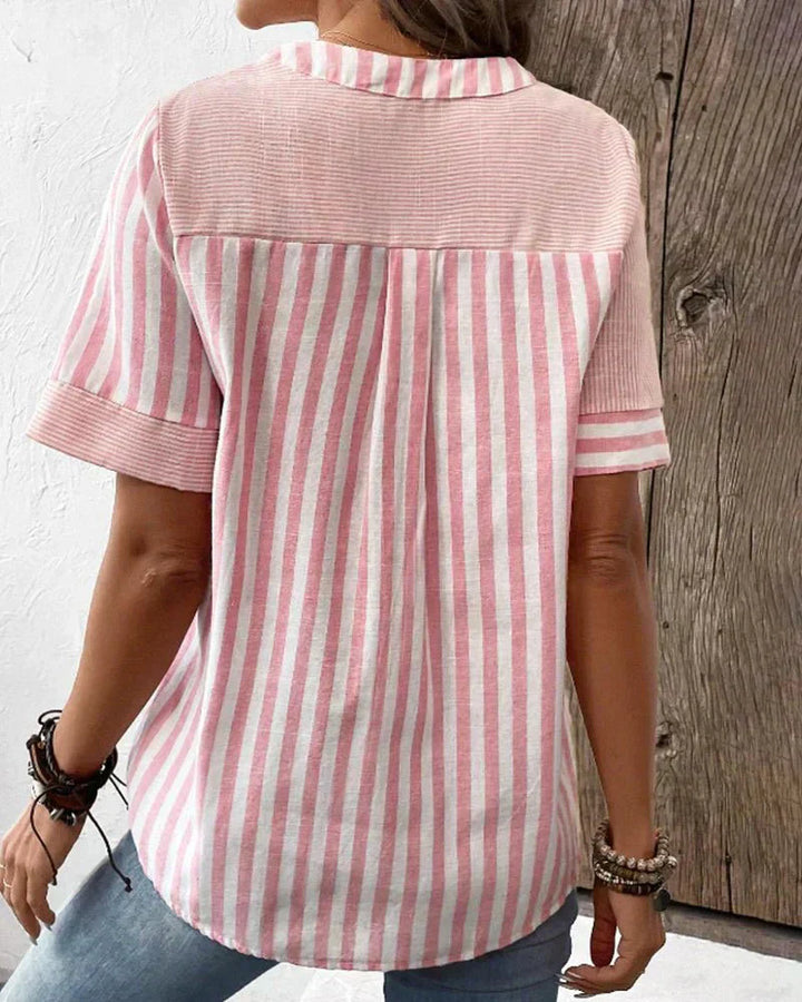 Monroe - Soft Striped Spring Blouse