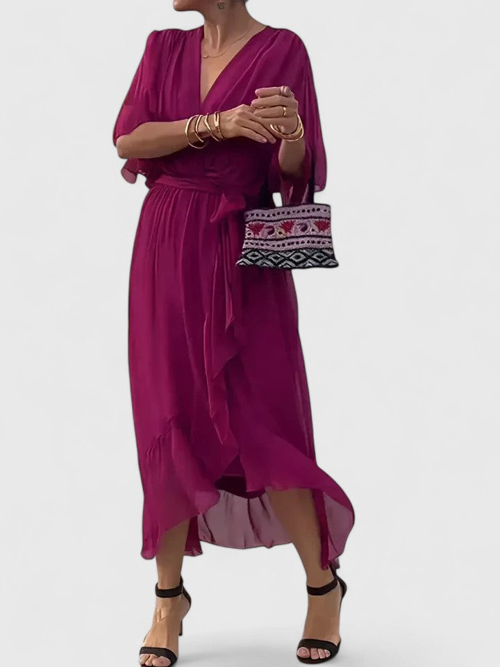 Nada - Elegant V Neck Formal Dress