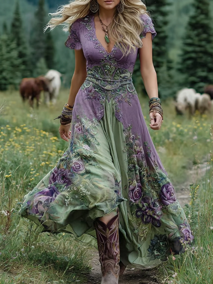 Ava - Unique Floral Maxi Dress