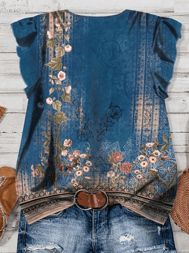 Haven - Summer V-Neck Pullover Blouse