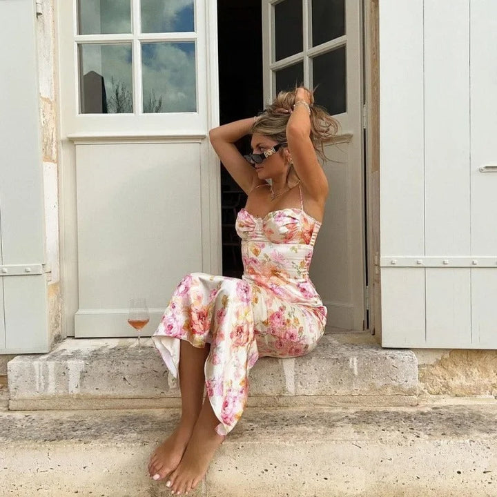 Gina - Stylish Floral Bodycon Midi Dress