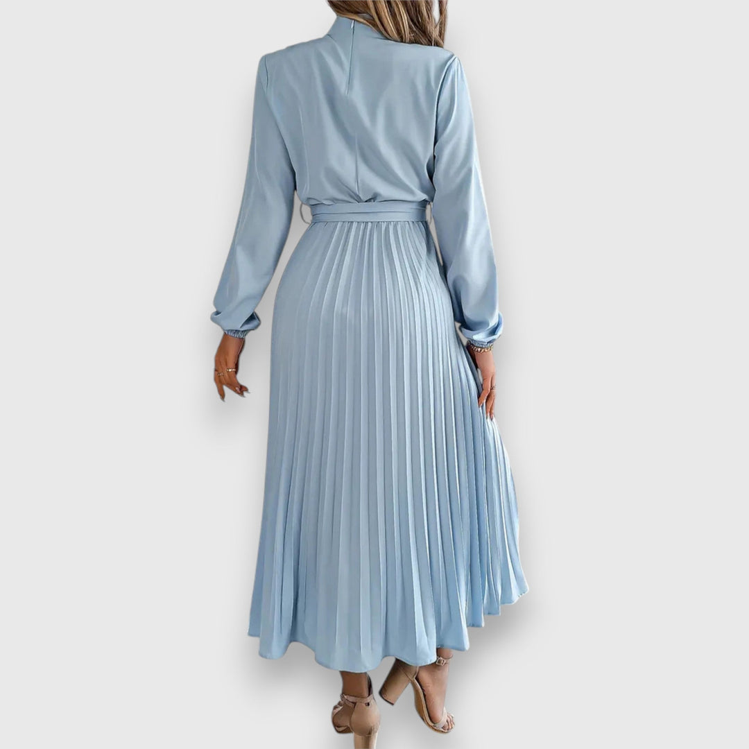 Rebecca - Elegant Pleated Spring Midi Dress