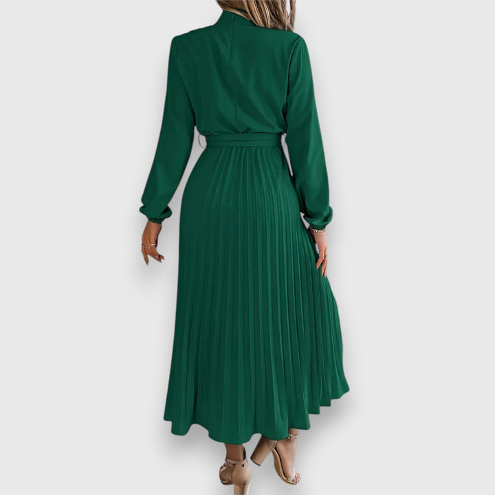 Rebecca - Elegant Pleated Spring Midi Dress