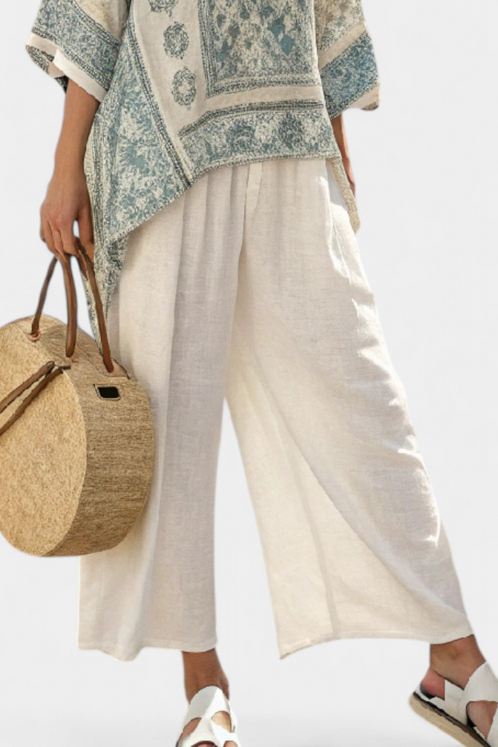 Quinley - Comfortable Printed Blouse &amp; Wide-Leg Pants