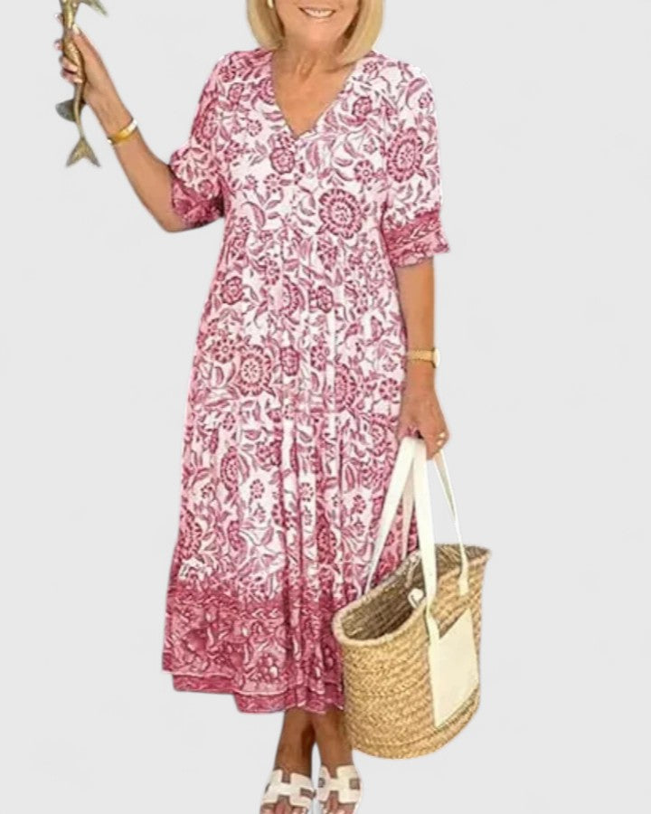 Meredith - Elegant Women Floral Dress