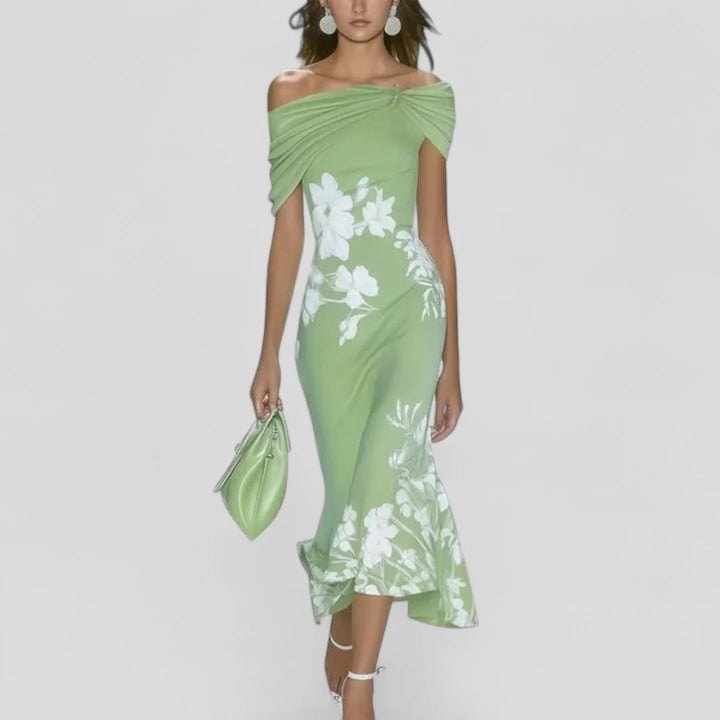 Isa - Elegant Floral Spring Midi Dress