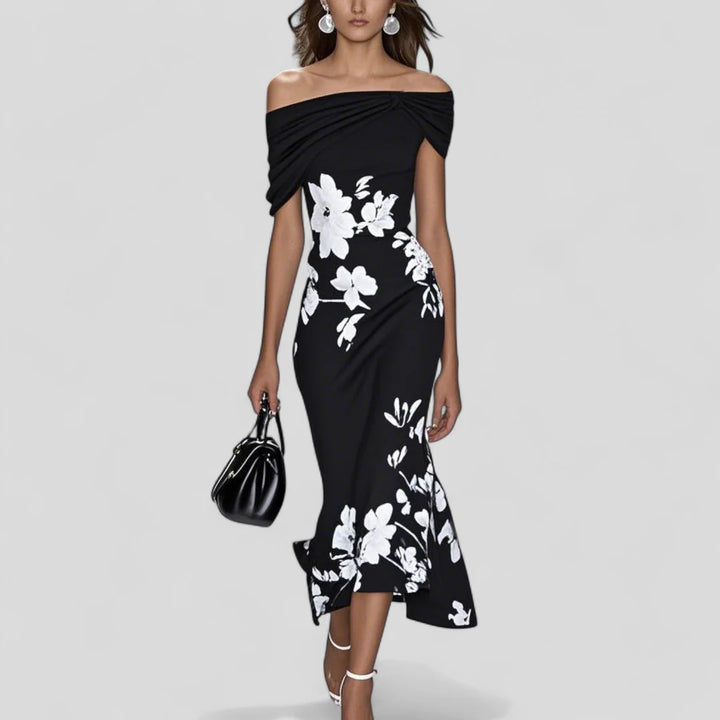 Isa - Elegant Floral Spring Midi Dress