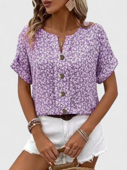 Sabine - Elegant Floral Summer Blouse