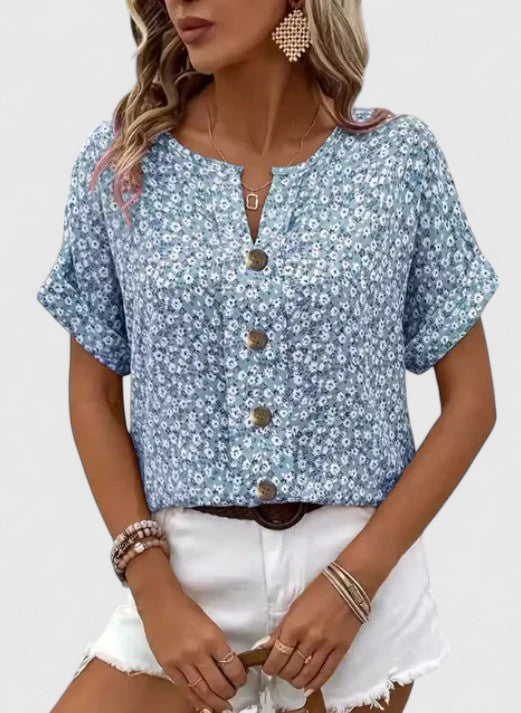 Sabine - Elegant Floral Summer Blouse
