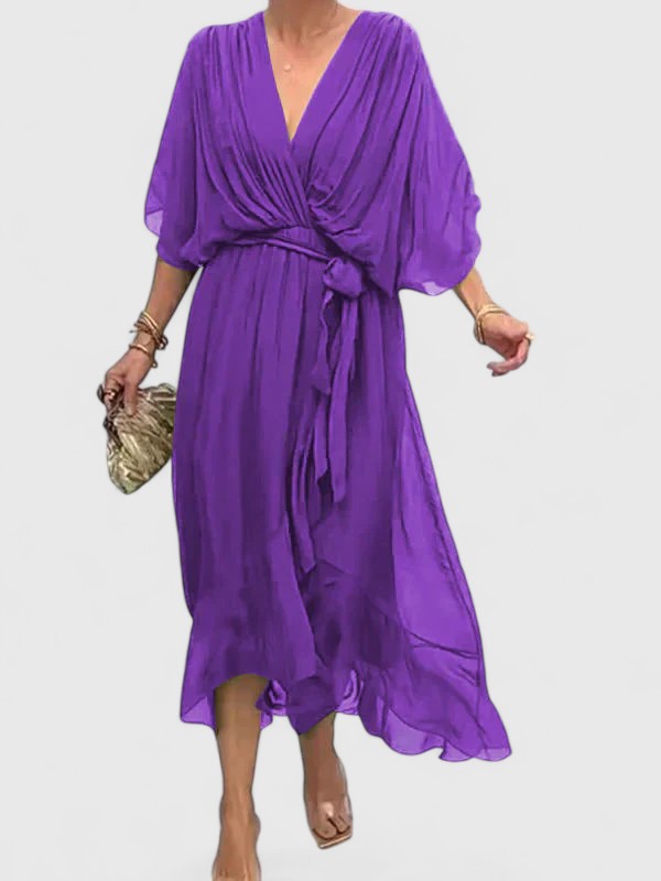 Nada - Elegant V Neck Formal Dress