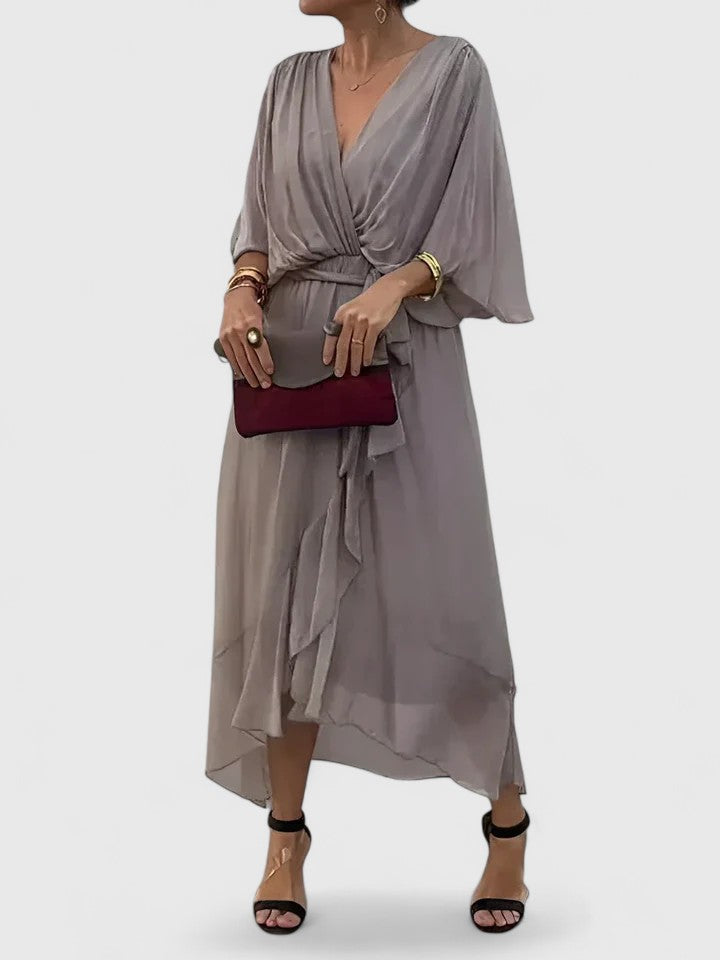 Nada - Elegant V Neck Formal Dress