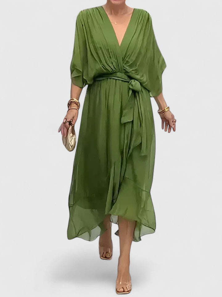 Nada - Elegant V Neck Formal Dress