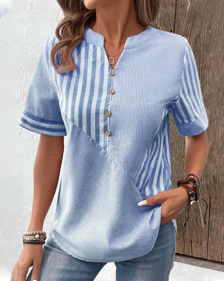 Monroe - Soft Striped Spring Blouse