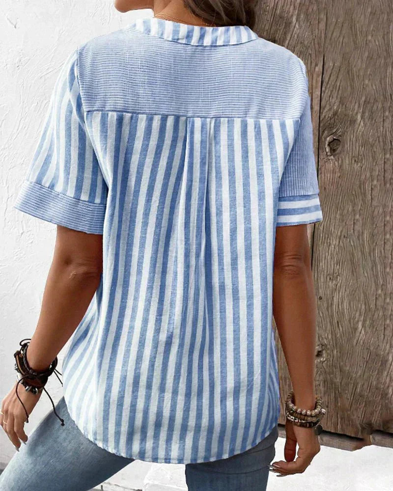 Monroe - Soft Striped Spring Blouse