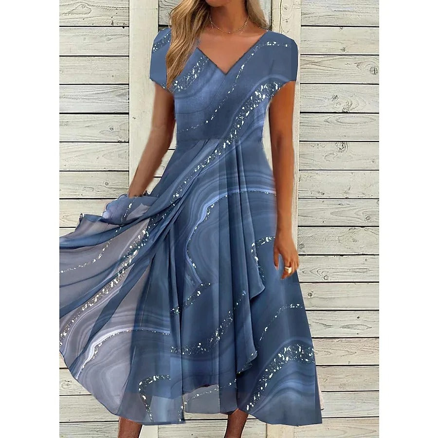 Emily - V-neck Midi Dress For Women