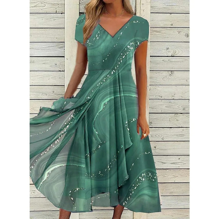 Emily - V-neck Midi Dress For Women