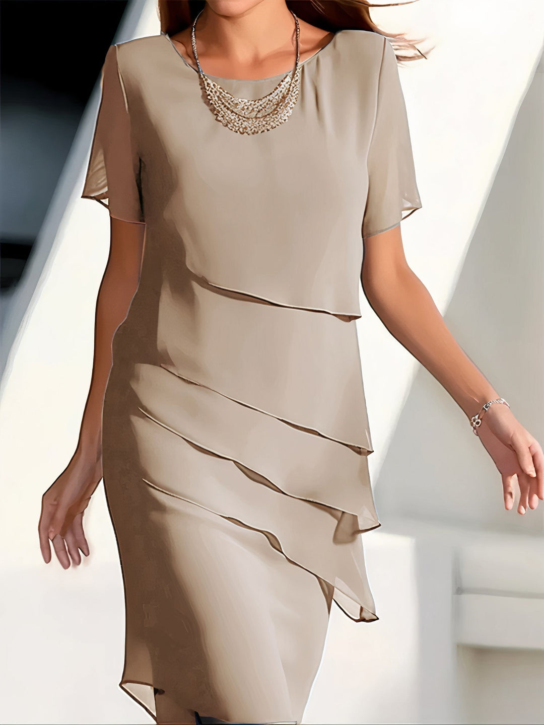 Arya - Women Tiered Chiffon Dress