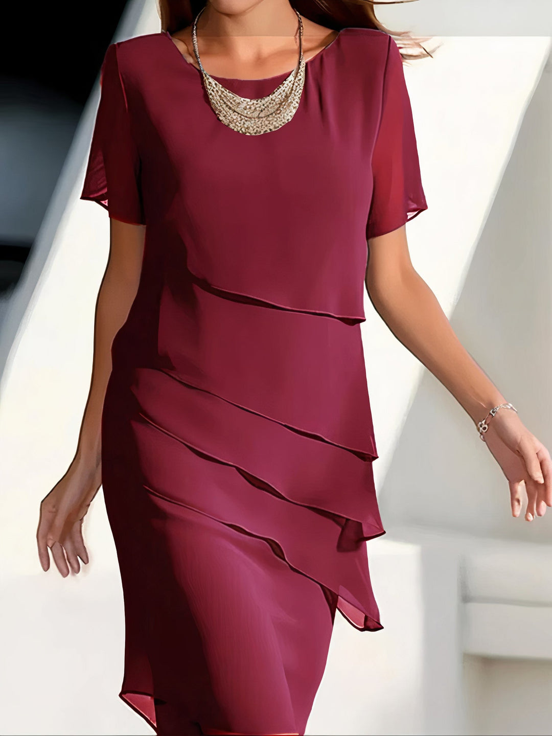 Arya - Women Tiered Chiffon Dress