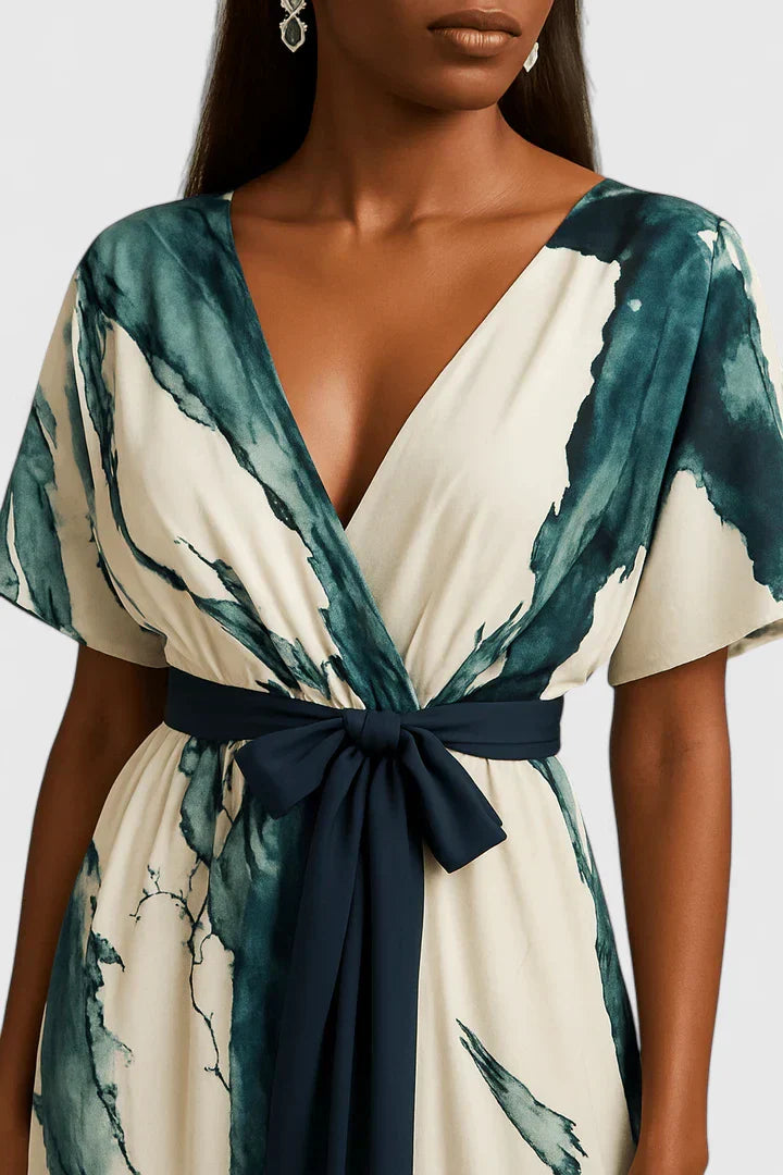 Xavry - Sophisticated V Neck Maxi Dress