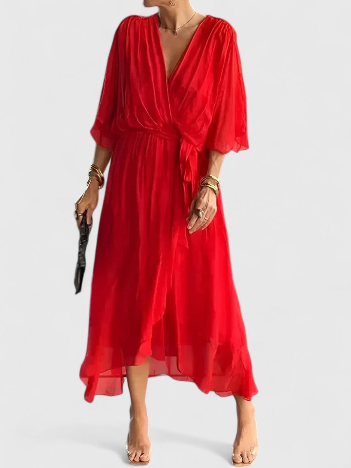 Nada - Elegant V Neck Formal Dress