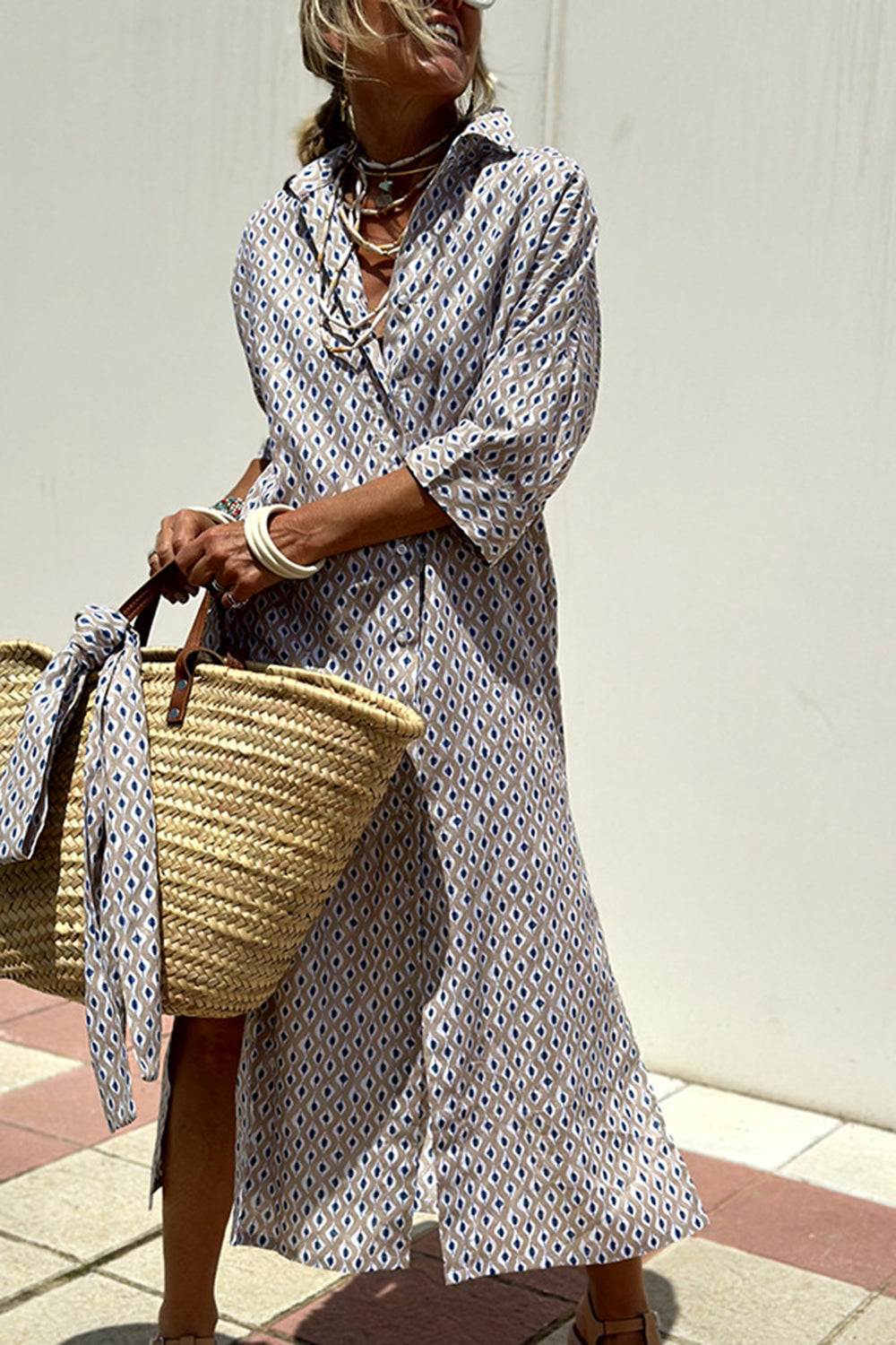 Zoey - Stylish Quarter Sleeve Midi Summer Dress