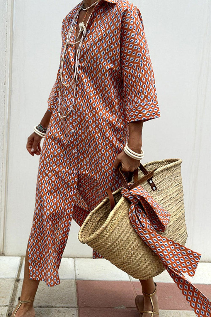 Zoey - Stylish Quarter Sleeve Midi Summer Dress