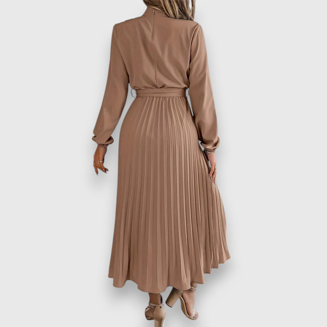 Rebecca - Elegant Pleated Spring Midi Dress