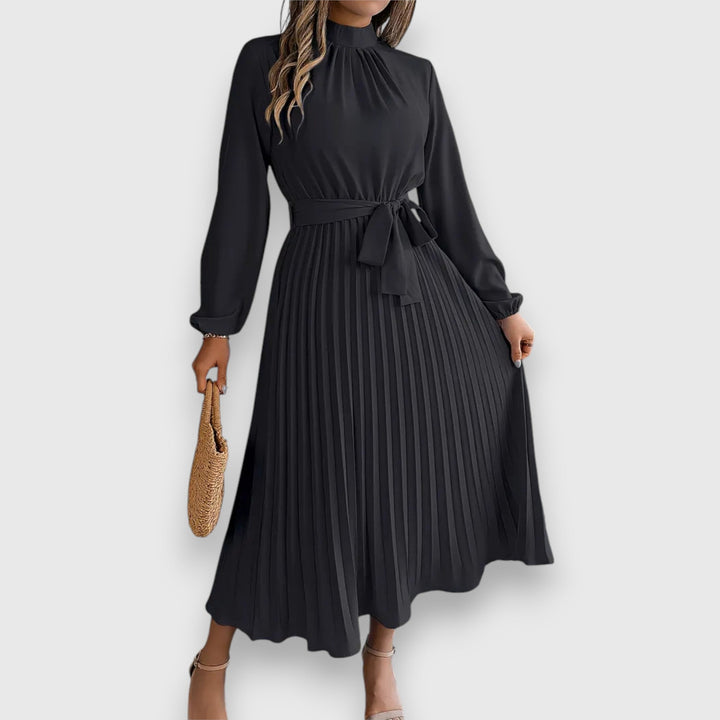Rebecca - Elegant Pleated Spring Midi Dress