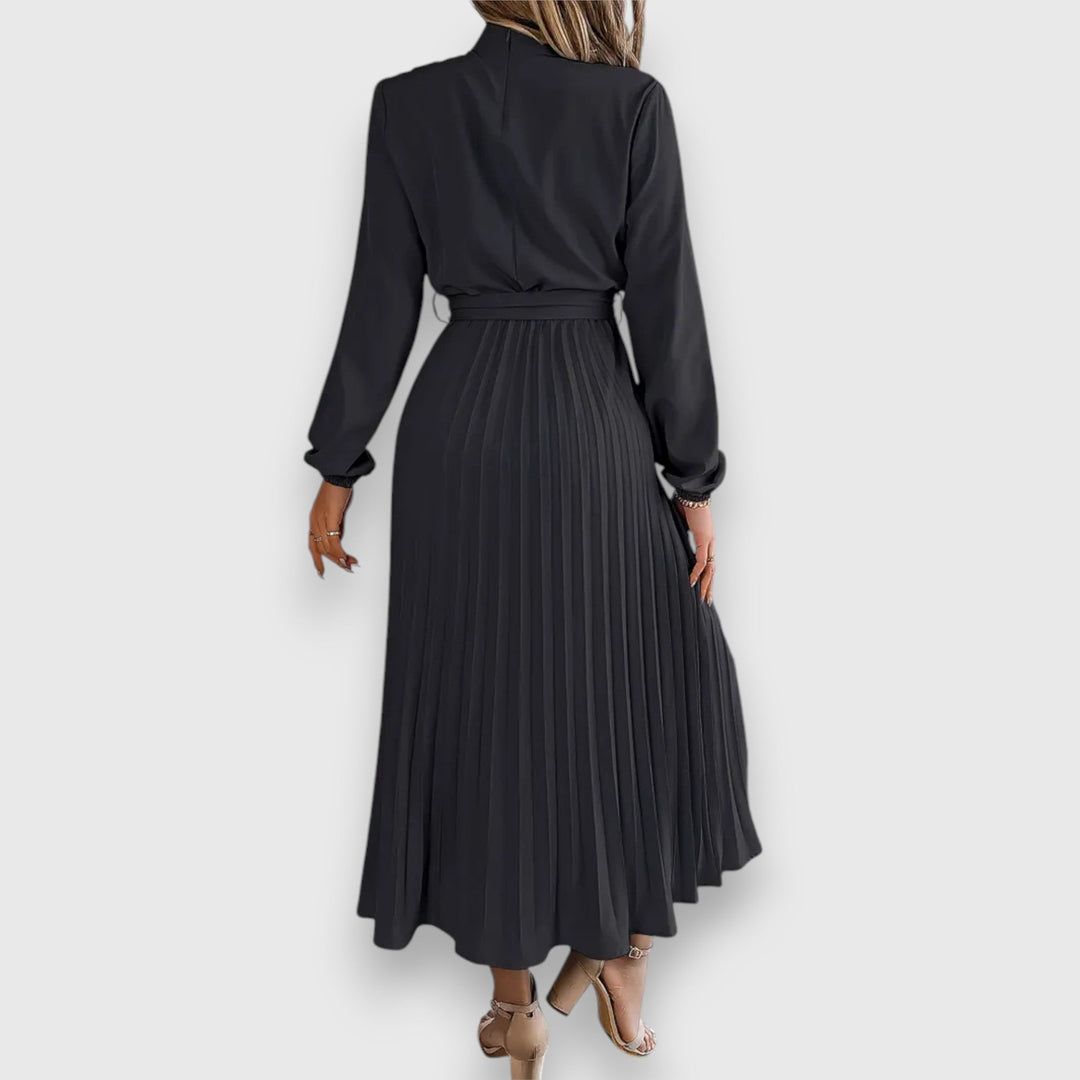 Rebecca - Elegant Pleated Spring Midi Dress