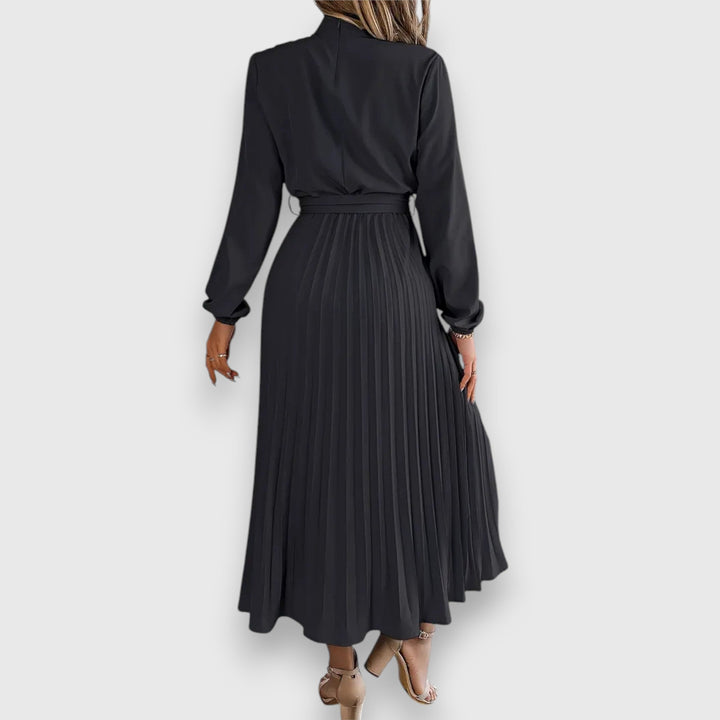 Rebecca - Elegant Pleated Spring Midi Dress