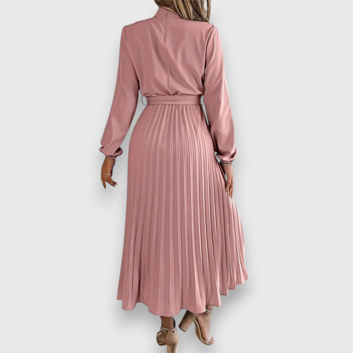 Rebecca - Elegant Pleated Spring Midi Dress