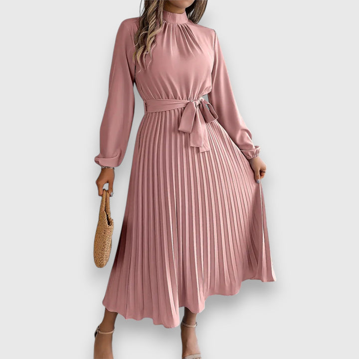 Rebecca - Elegant Pleated Spring Midi Dress