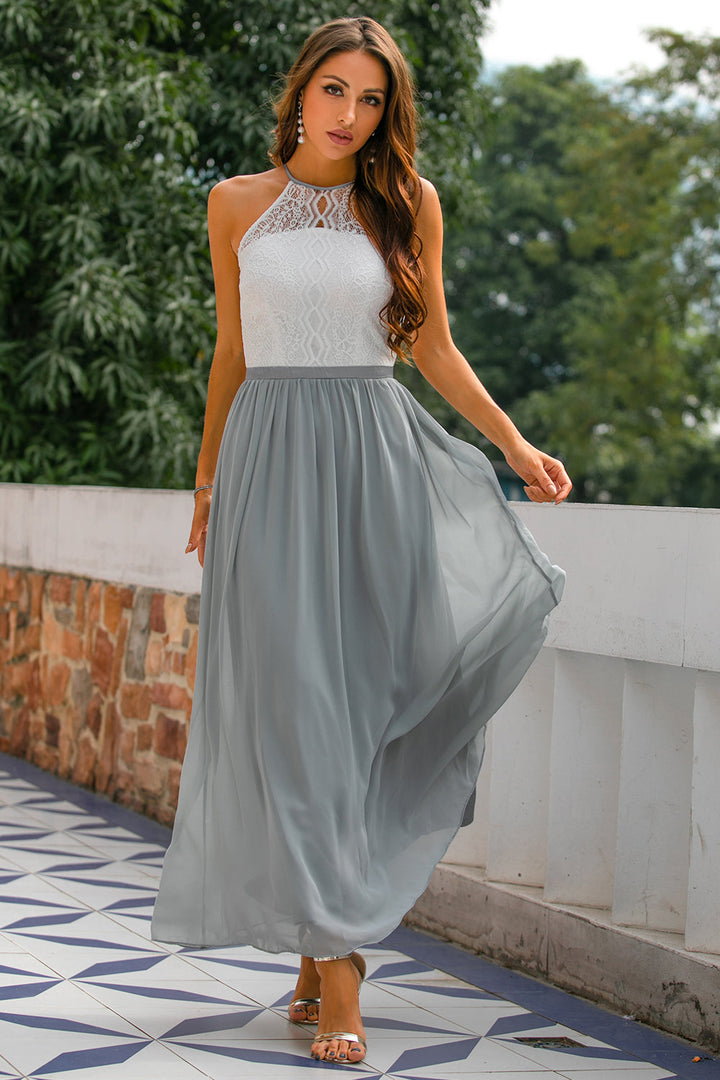 Madie - Women Wedding Guest Halter Maxi Dress