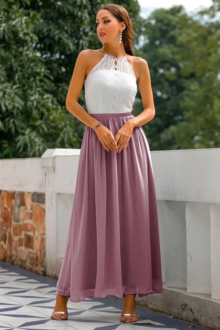 Madie - Women Wedding Guest Halter Maxi Dress