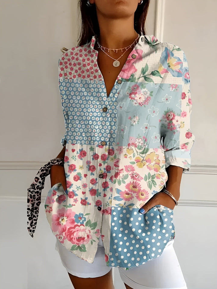 Avril - Chic Spring Blouse with Whimsical Prints