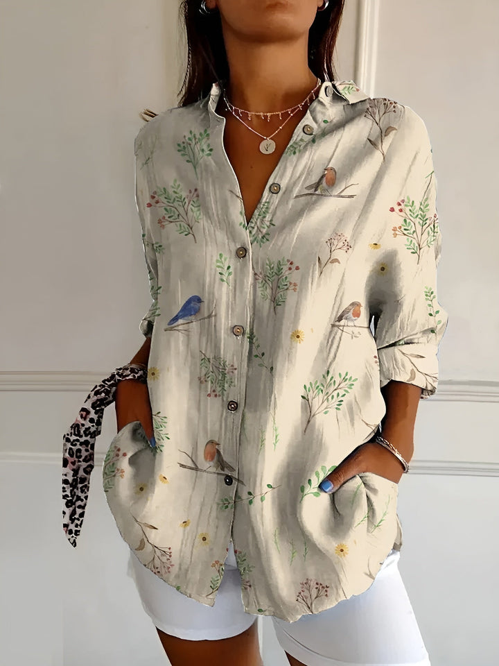 Avril - Chic Spring Blouse with Whimsical Prints