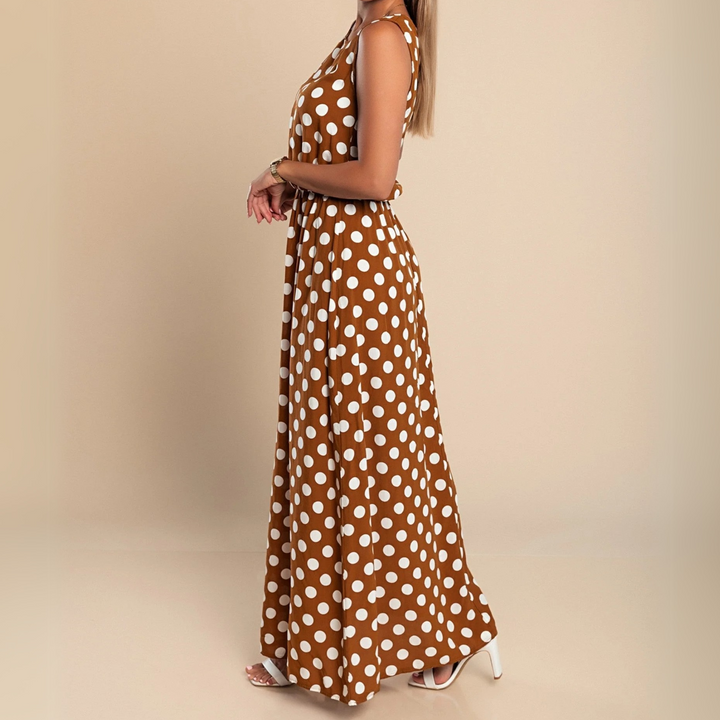 Paula - Elegant Polka Dot Maxi Dress