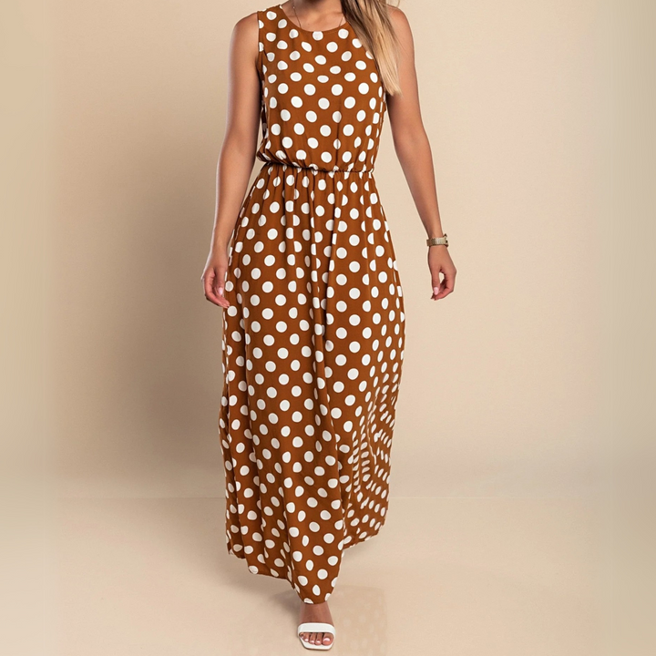 Paula - Elegant Polka Dot Maxi Dress