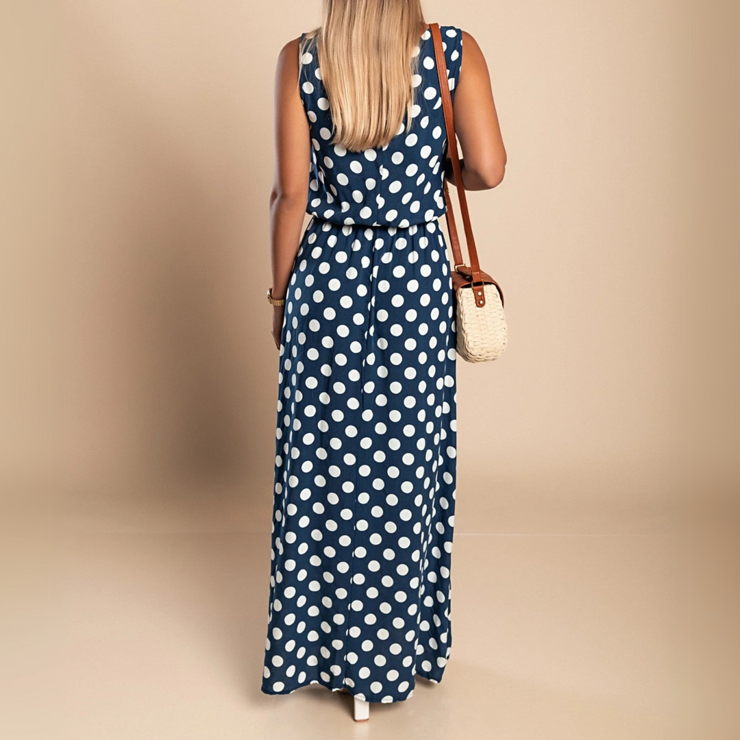 Paula - Elegant Polka Dot Maxi Dress