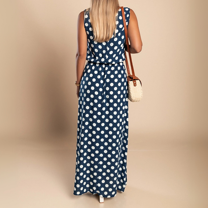 Paula - Elegant Polka Dot Maxi Dress