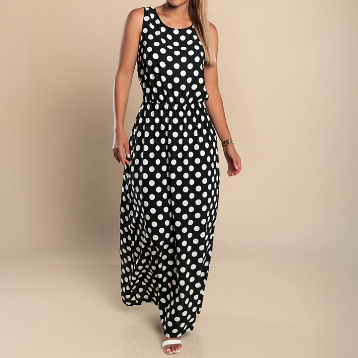 Paula - Elegant Polka Dot Maxi Dress