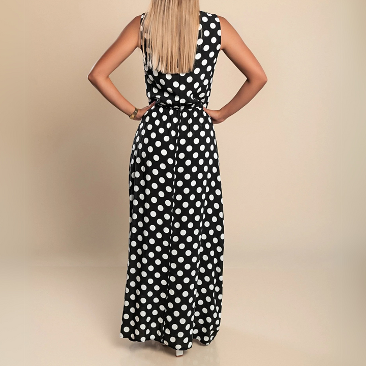 Paula - Elegant Polka Dot Maxi Dress