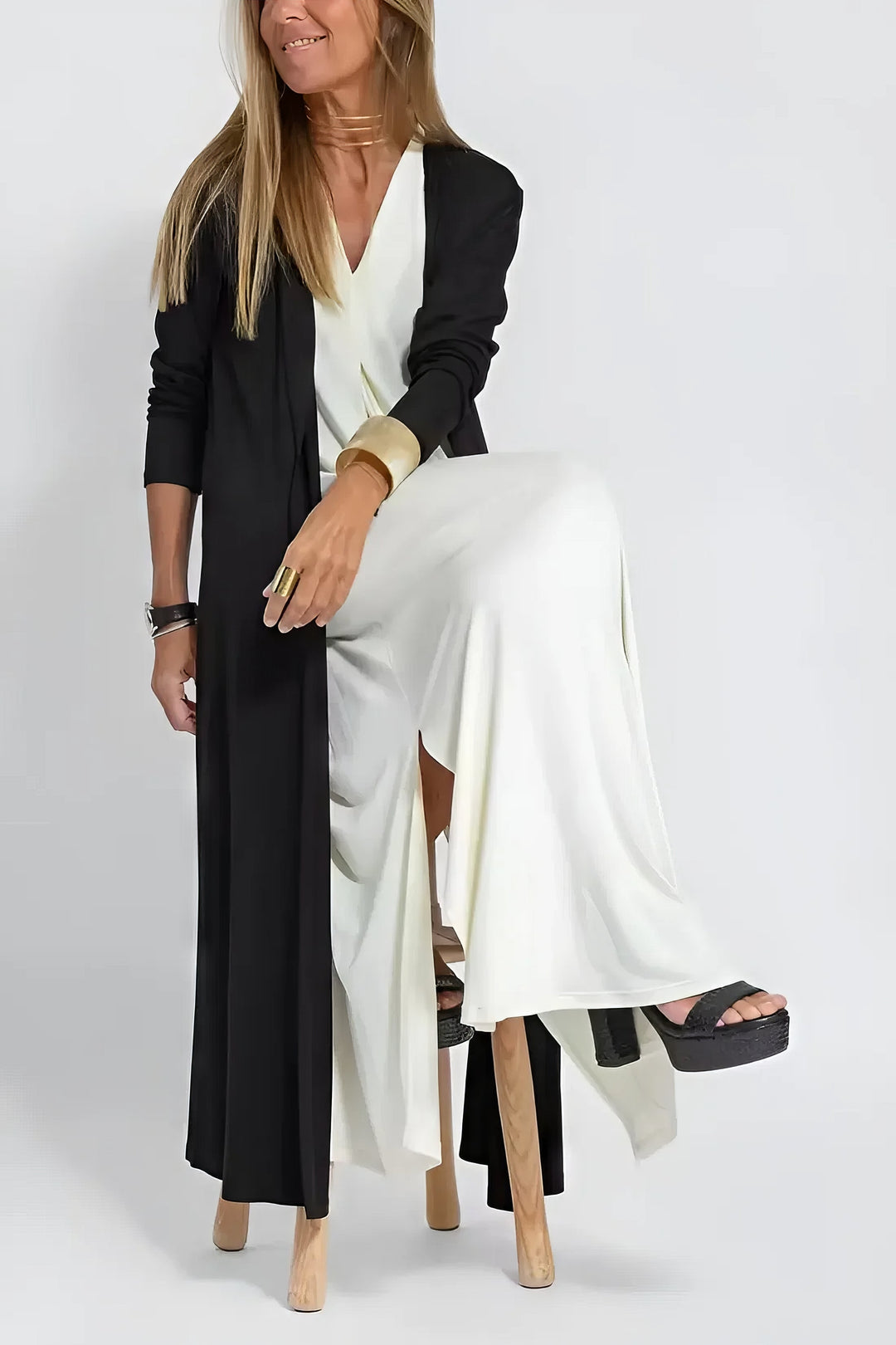June - Elegant Maxi Dress with Coordinated Cardigan