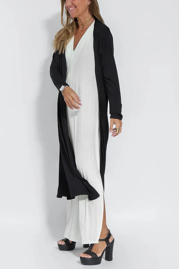 June - Elegant Maxi Dress with Coordinated Cardigan